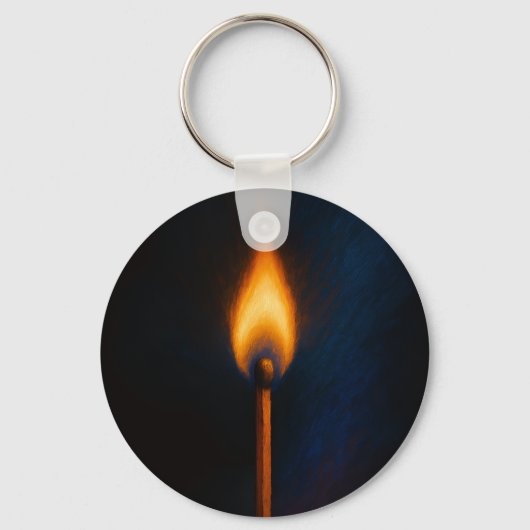 Brandende Lucifer Vlam Sleutelhanger (Voorkant)