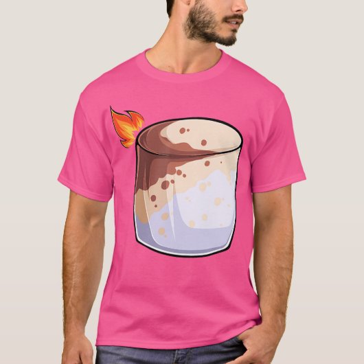 Brandende Marshmallow S'Mores Groepscamping T-shirt (Voorkant)