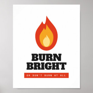 Brandende motivatieposter met heldere vlam poster