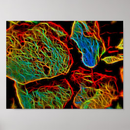 Brandende Neon Geschilderde Keien Poster