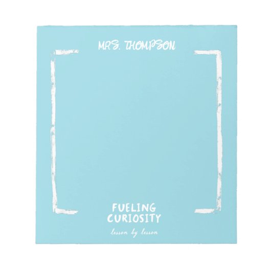 Brandende nieuwsgierigheid Gepersonaliseerde leraa Notitieblok (Voorkant)