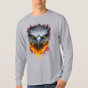 Brandende Oog Havik Spatten Lange Mouw T-shirt