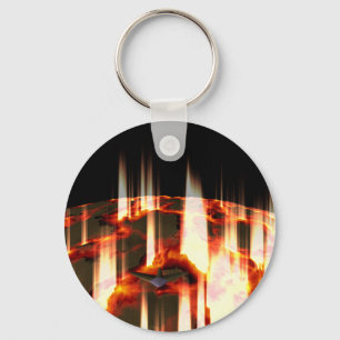 brandende planeet sleutelhanger