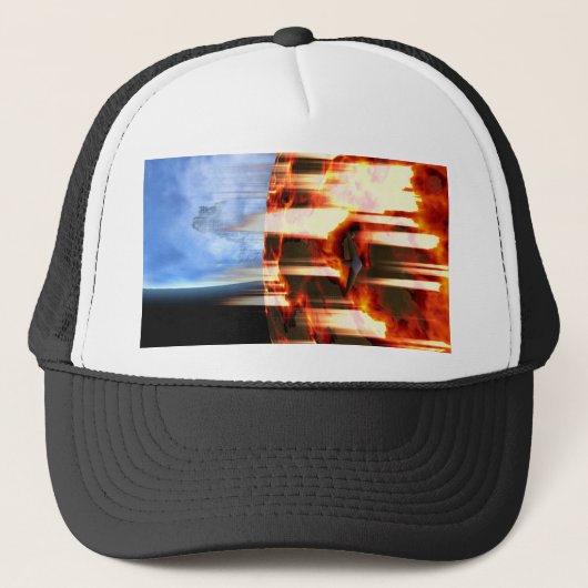 brandende planeet trucker pet (Voorkant)
