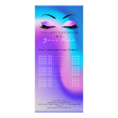 Brandende prijslijst Lashes Extension Miami Ocean Reclamekaart (Voorkant)