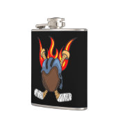 Brandende Puck en Hockey Sticks in vlammen, zwart Heupfles (Links)