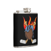 Brandende Puck en Hockey Sticks in vlammen, zwart Heupfles (Rechts)