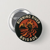 Brandende Rivier Brigade Knop Ronde Button 5,7 Cm (Voorkant /achterkant)