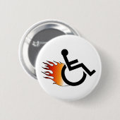 Brandende rolstoel ronde button 5,7 cm (Voorkant /achterkant)