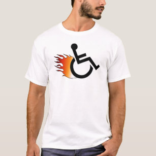 Brandende rolstoel t-shirt