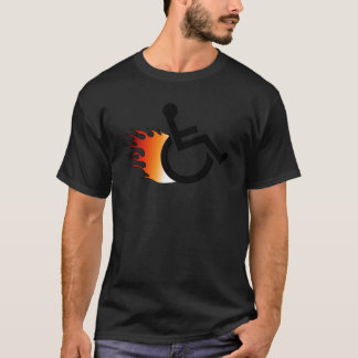 Brandende rolstoel t-shirt