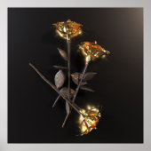 Brandende Rozen – Gouden Elegantie Poster (Voorkant)