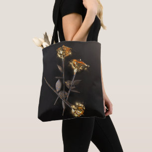 Brandende Rozen – Gouden Elegantie Tote Bag