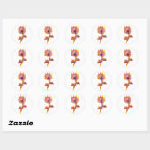 Brandende Rozen Tatoeage Ronde Sticker (Vel)