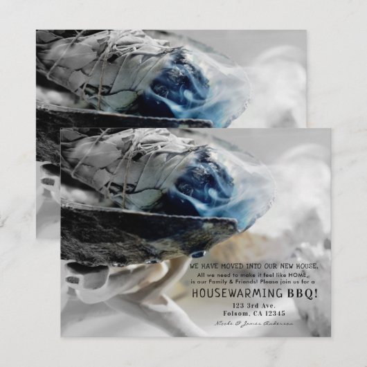 Brandende salie roken metafysische huis verwarmen kaart (Voorkant / Achterkant)