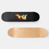 Brandende Schedel Skateboarddek Persoonlijk Skateboard (Horizontaal)