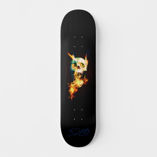 Brandende Schedel Skateboarddek Persoonlijk Skateboard (Voorkant)