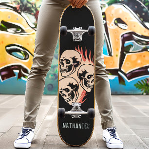 Brandende Schedel Vlammen Aangepaste Naam Persoonlijk Skateboard