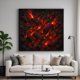 Brandende sintels - Abstracte textuurkunst van vul Poster