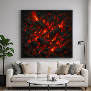 Brandende sintels - Abstracte textuurkunst van vul Poster