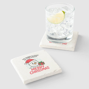 Brandende Sneeuwman Kerst Drank Stenen Onderzetter