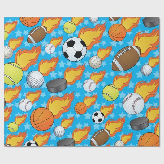  brandende sport cadeaupapier (Vlak)