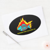 BRANDENDE VIS LOGO OVALE STICKER (Envelop)