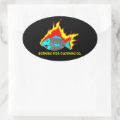 BRANDENDE VIS LOGO OVALE STICKER (Tas)