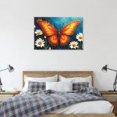 Brandende vlinder heldere vurige monarch vleugels canvas afdruk (Insitu (Slaapkamer))
