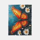Brandende vlinder heldere vurige monarch vleugels  fleece deken (Voorkant)