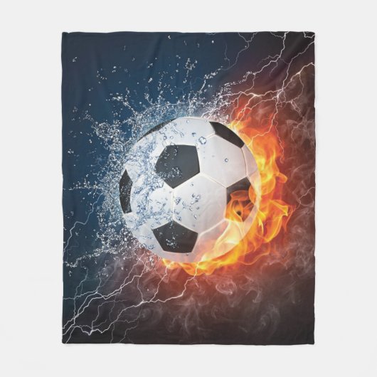 Brandende voetbal bal werp kussen fleece deken (Voorkant)