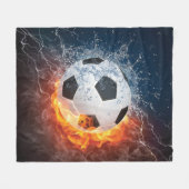 Brandende voetbal bal werp kussen fleece deken (Voorkant (Horizontaal))