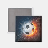 Brandende voetbal kussen magneet (Voorkant / Achterkant)