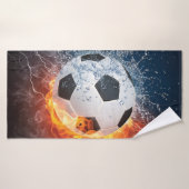Brandende voetbal kussensloop badhanddoek (Badhanddoek)