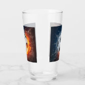 Brandende voetbal kussensloop glas (Links)