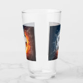 Brandende voetbal kussensloop glas (Rechts)