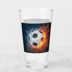 Brandende voetbal kussensloop glas