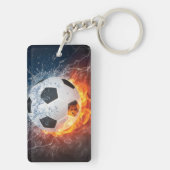 Brandende voetbal kussensloop sleutelhanger (achterkant)