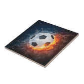 Brandende voetbal kussensloop tegeltje (Zijkant)