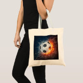 Brandende voetbal kussensloop tote bag (Voorkant (product))