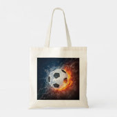 Brandende voetbal kussensloop tote bag (Achterkant)