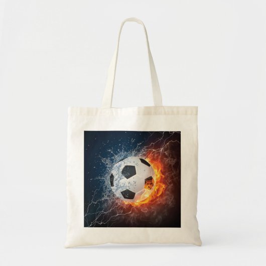 Brandende voetbal kussensloop tote bag (Voorkant)