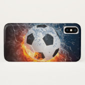 Brandende Voetbal/Soccerbal Worpkussen Case-Mate iPhone Case (Achterkant (horizontaal))