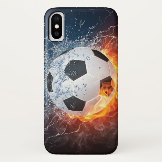 Brandende Voetbal/Soccerbal Worpkussen Case-Mate iPhone Case (Achterkant)