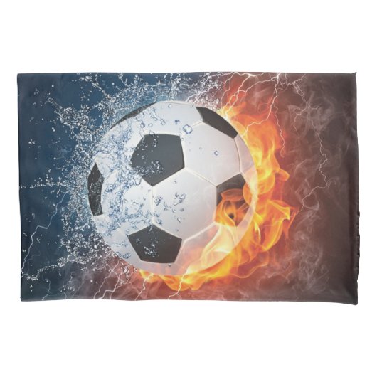 Brandende Voetbal/Soccerbal Worpkussen Kussensloop (Voorkant)