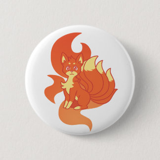 Brandende Vuur kitsune knop Ronde Button 5,7 Cm