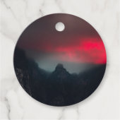 Brandende wolken, mist en bergen bedankjes labels (Voorkant)