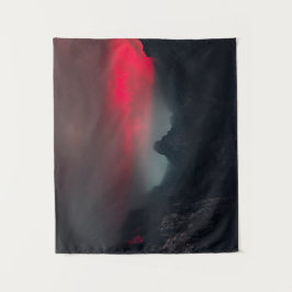 Brandende wolken, mist en bergen wandkleed