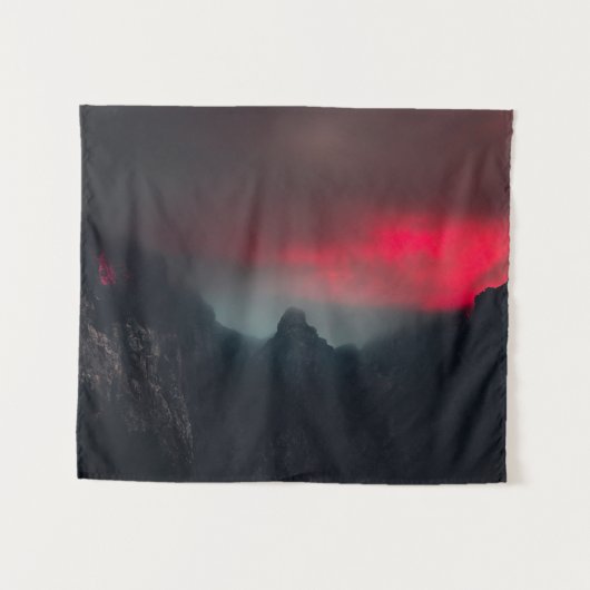 Brandende wolken, mist en bergen wandkleed (Voorkant (horizontaal))