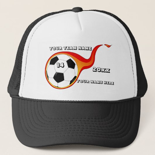 Branderig gevoel voetbal trucker pet (Voorkant)
